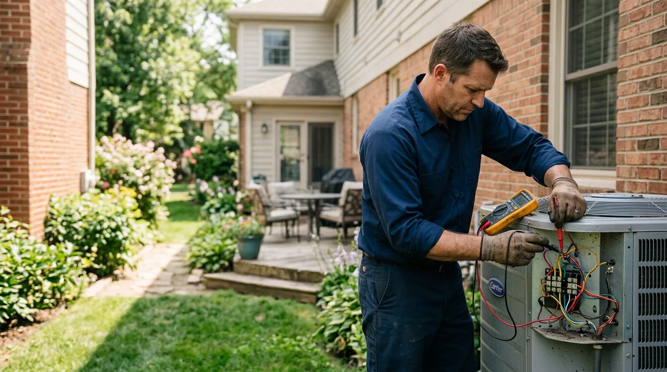 HVAC technician working near Perth, ND
